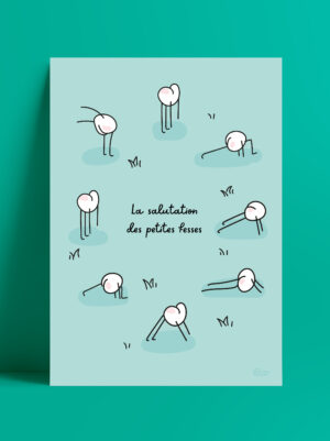 affiche-humour-posture-de-yoga-bleue