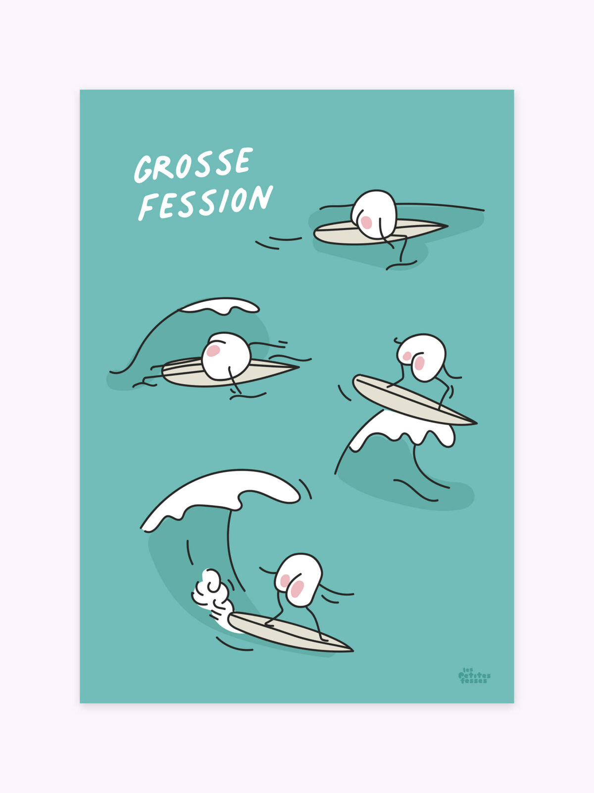 Grosse fession affiche-session-surf-vague-bleue