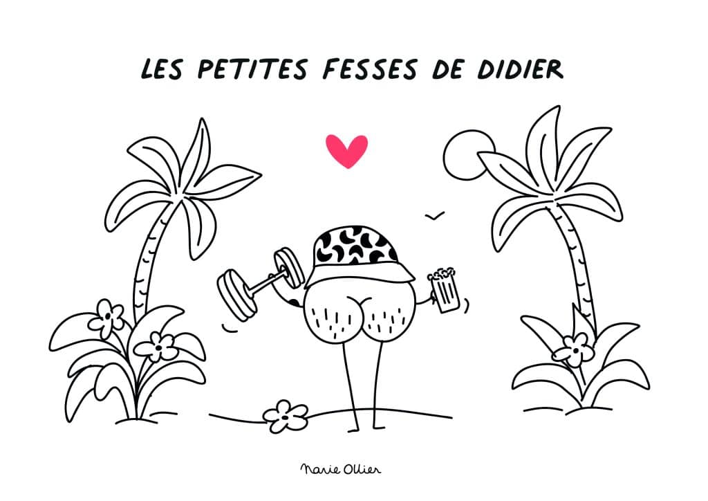 Affiche-personnalisée-les-petites-fesses-noir-et-blanc-coeur-rouge