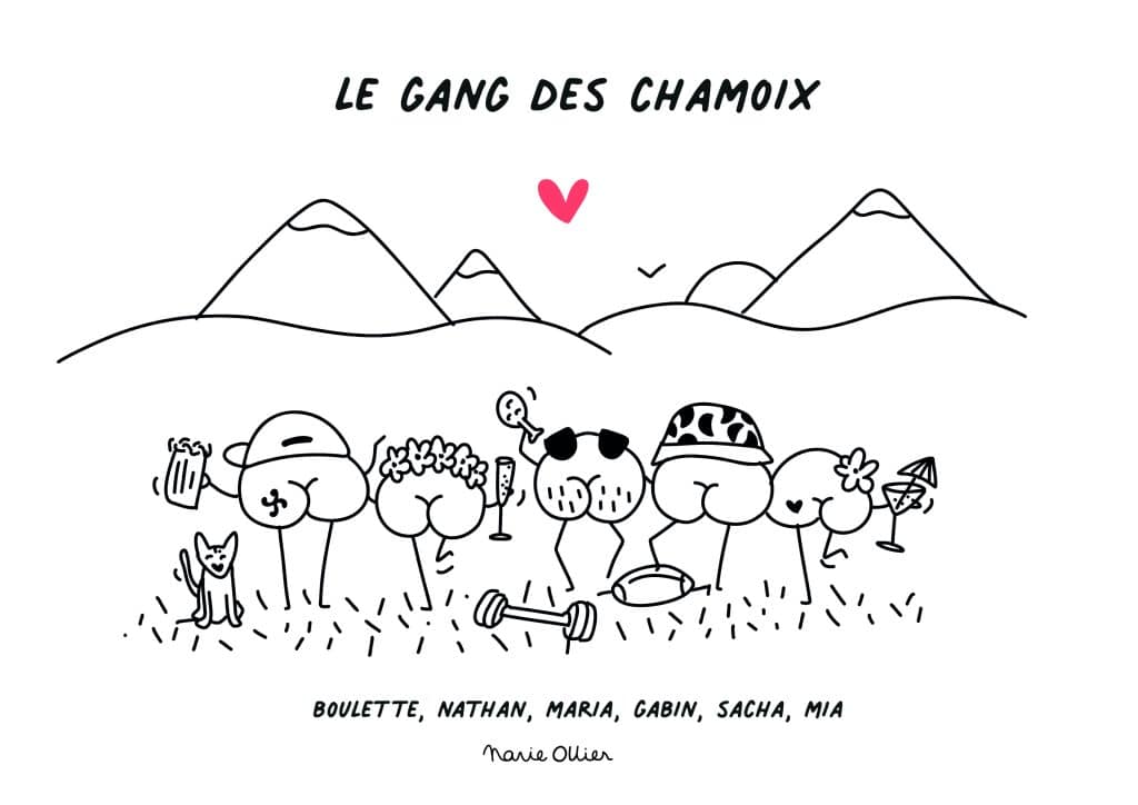 Affiche-personnalisée-les-petites-fesses-noir-et-blanc-coeur-rouge