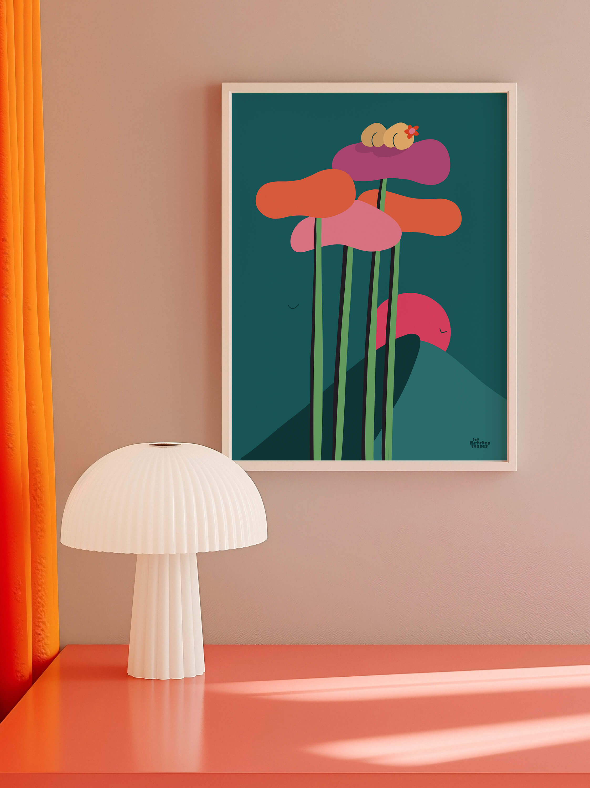 affiche-couple-amoureux-pin-dune-du-pilat-coucher-de-soleil-coloré