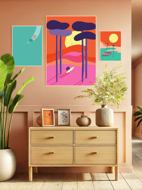 affiche-rouge-coloré-endless-summer