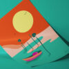 affiche-pinasse-dune-du-pilat-bassin-arcachon-coucher-de-soleil-coloréee