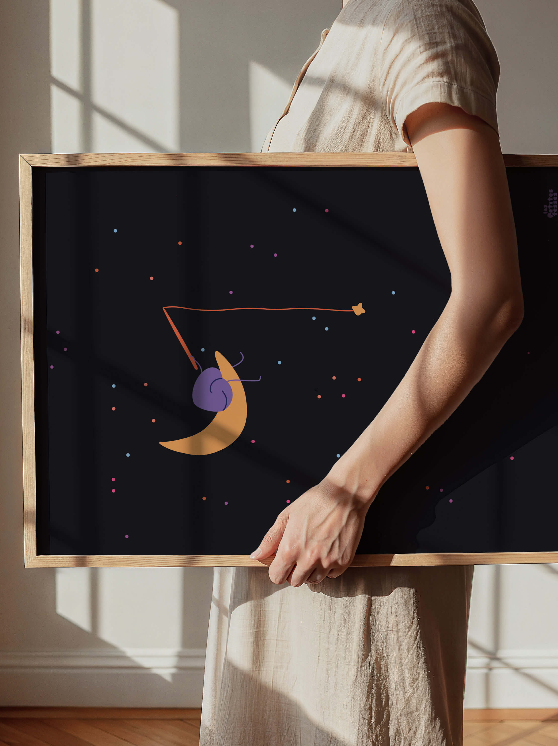 affiche-Lune-pêcheur-sur-la-lune-dans-les-étoiles-