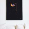 affiche-Lune-pêcheur-sur-la-lune-dans-les-étoiles-