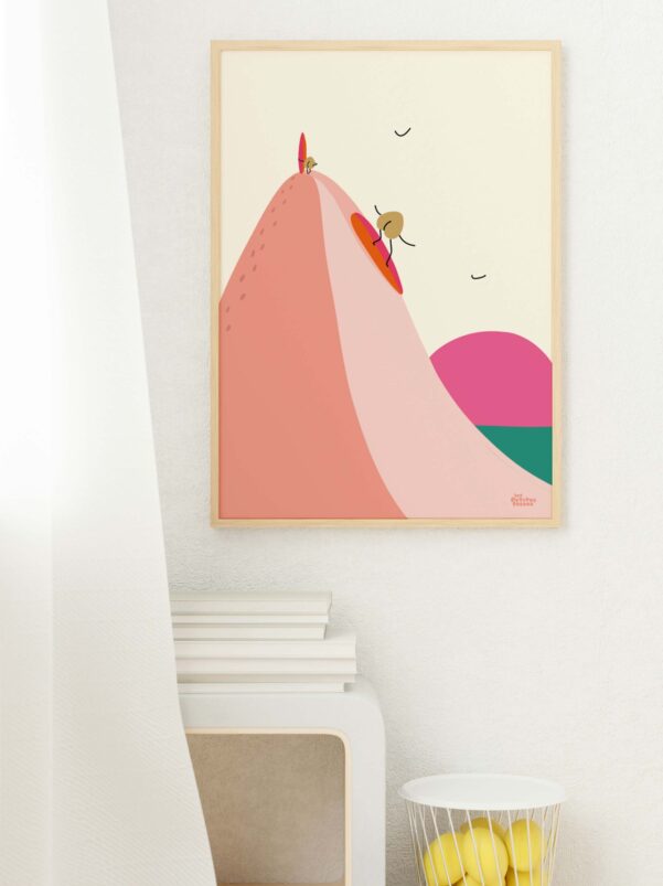 affiche-dune-du-Pilat-surf-bassin-Arcachon-illustré