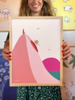 affiche-dune-du-Pilat-surf-bassin-Arcachon-illustré