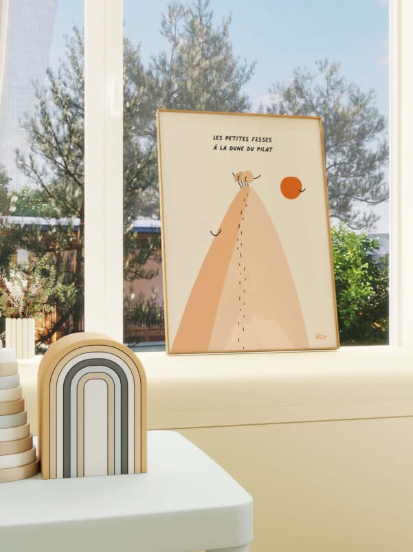 affiche-dune-du-pilat-bassin-arcachon-coucher-de-soleil