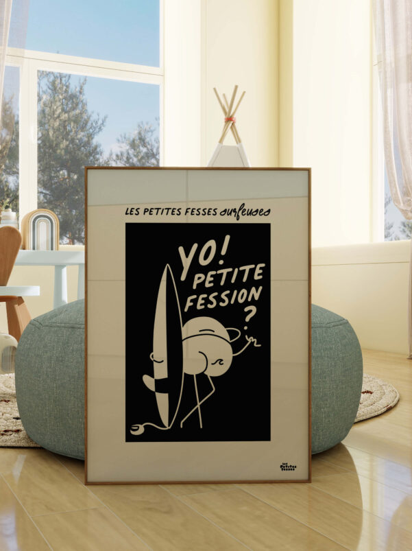 affiche-humoristique-noir-et-blanc-planche-de-surf-en-situation