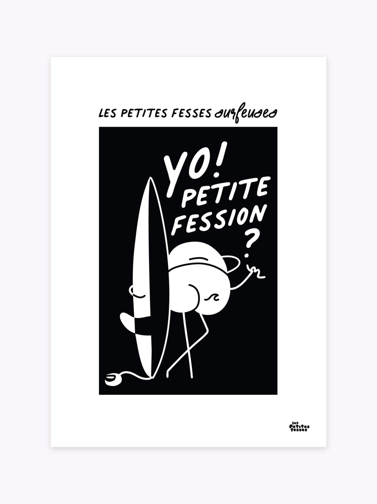affiche-humoristique-noir-et-blanc-planche-de-surf-en-situation