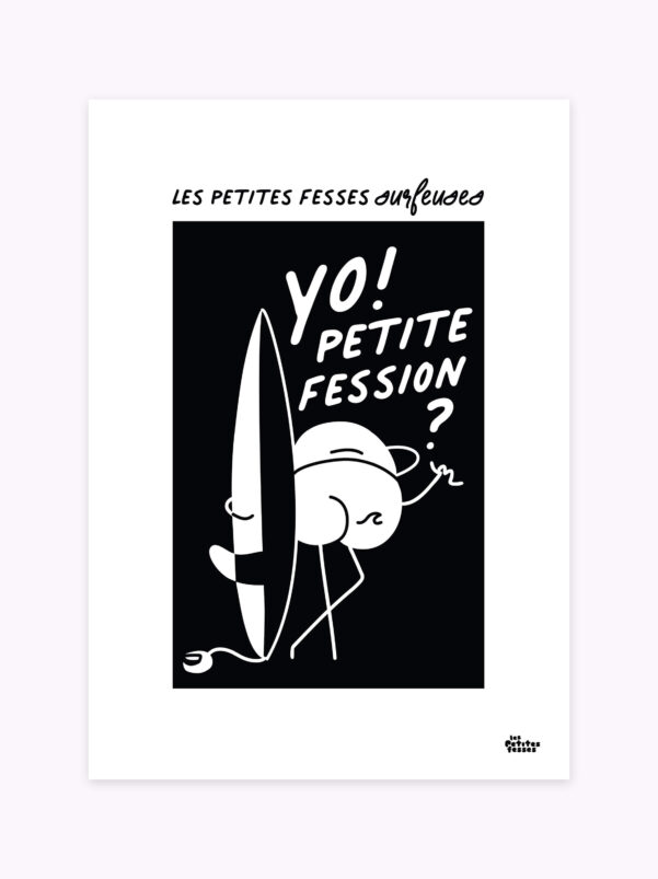 affiche-humoristique-noir-et-blanc-planche-de-surf-en-situation