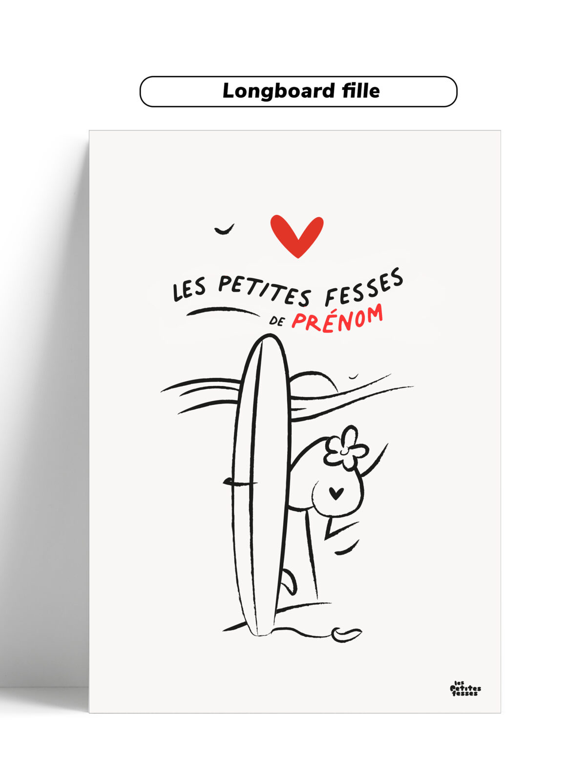 affiche-personnalisée-surf-longboard-fille1