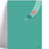 affiche-minimaliste-plongeon-avec-palmes-dans-bleu-de-océan