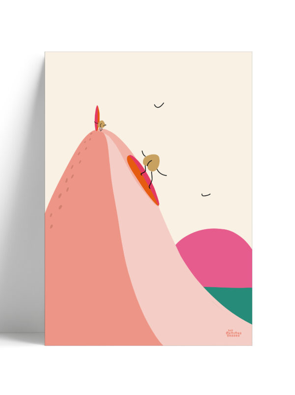 affiche-dune-du-Pilat-surf-bassin-Arcachon-illustré