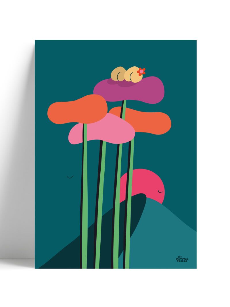 affiche-couple-amoureux-pin-dune-du-pilat-coucher-de-soleil-coloré