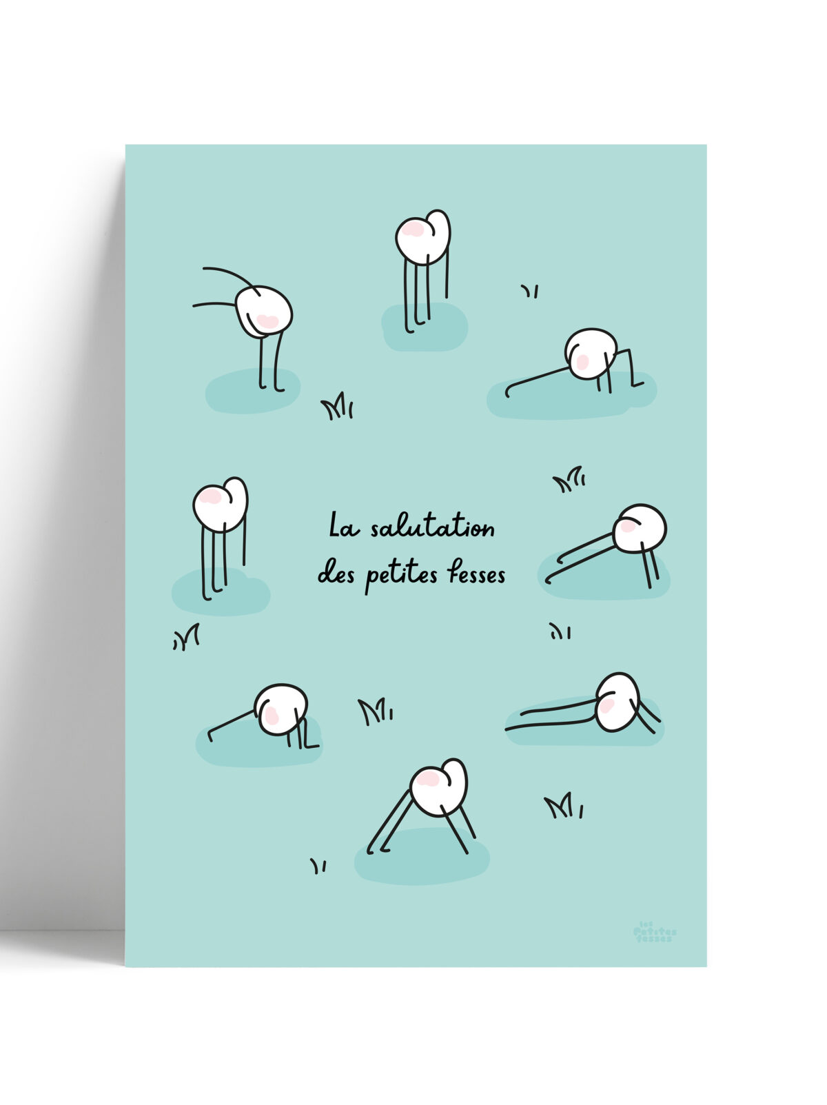 affiche-des-postures-de-yoga-blanc affiche-humour-posture-de-yoga-bleue