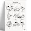 affiche-typologie-du-bassin-Arcachon-noir-et-blanc-plage-vin-huitre-soleil