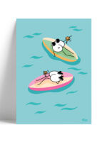 affiche-paddle-cocktail-ocean-bleu-humour