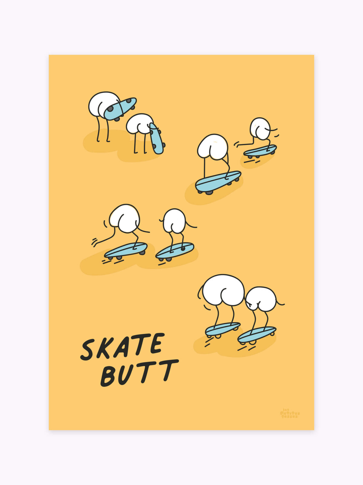 Skatebutt affiche-sportive-skateboard-humour