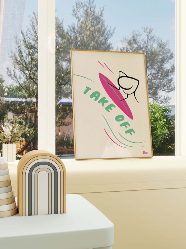 affiche-sport-surf-take-off-humour