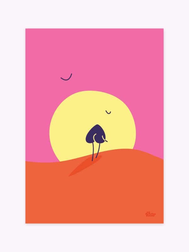 affiche-colorée-sunset-rose