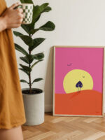 affiche-colorée-sunset-rose